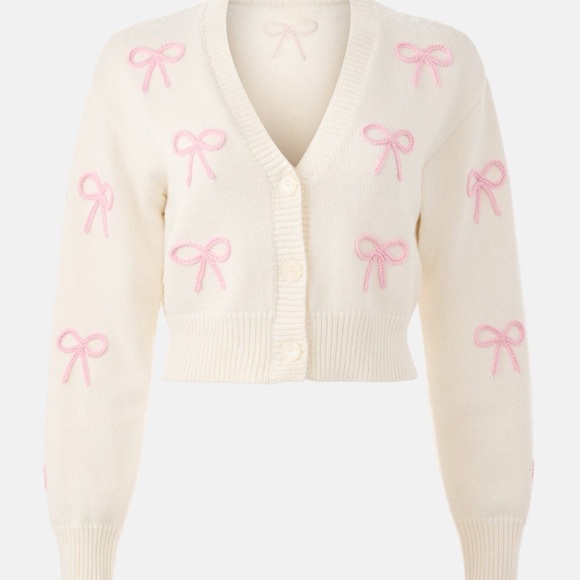 LoveShackFancy Cream Cardigan - Picture 1 of 3